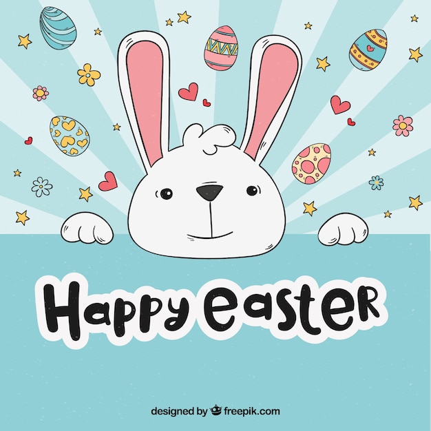 Free Vector hand drawn happy easter day background