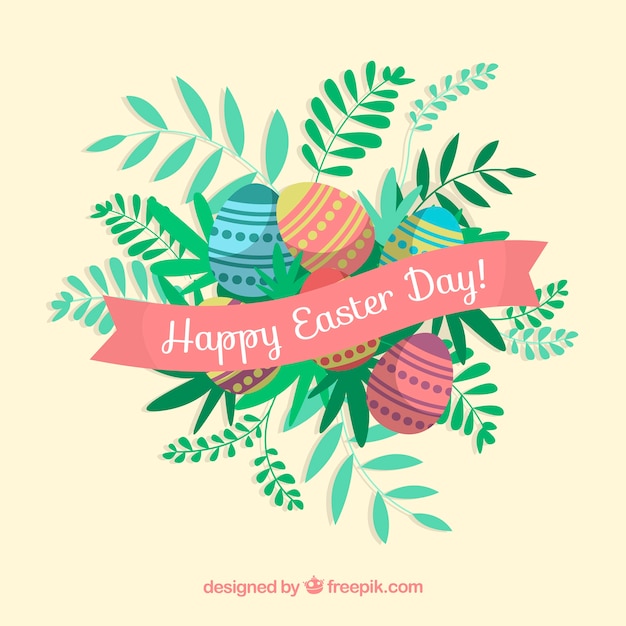 Free Vector hand drawn happy easter day background