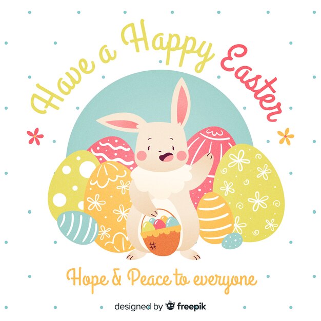 Hand drawn happy easter day background