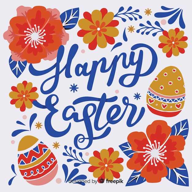 Free Vector hand drawn happy easter day background