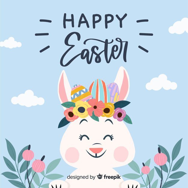 Hand drawn happy easter day background