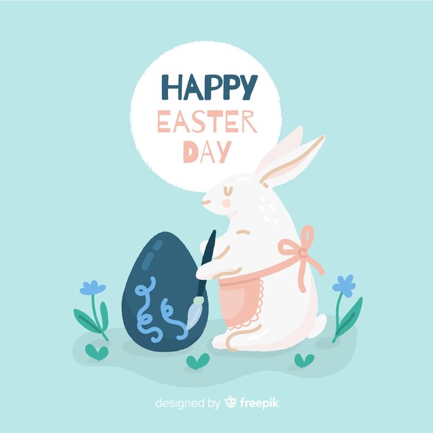 Hand drawn happy easter day background