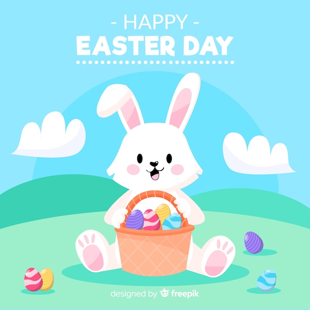 Hand drawn happy easter day background