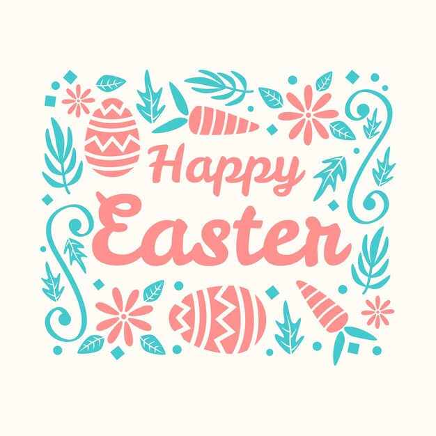 Hand drawn happy easter day background