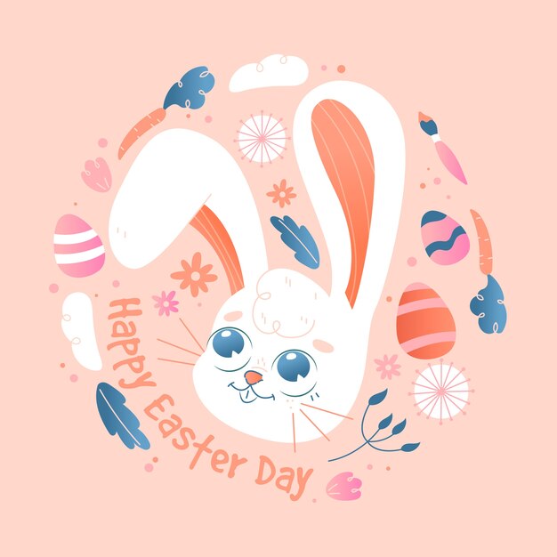 Hand drawn happy easter day background