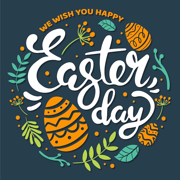 Free Vector hand-drawn happy easter day design