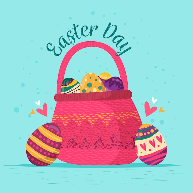 Free Vector hand drawn happy easter day