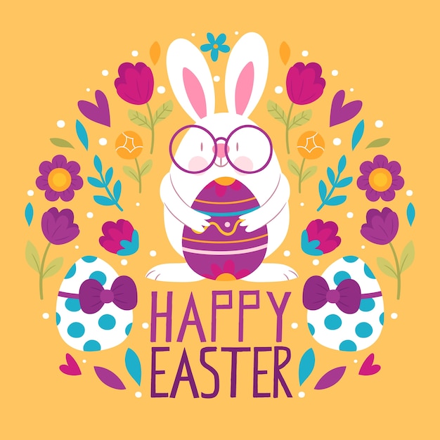 Free Vector hand drawn happy easter day