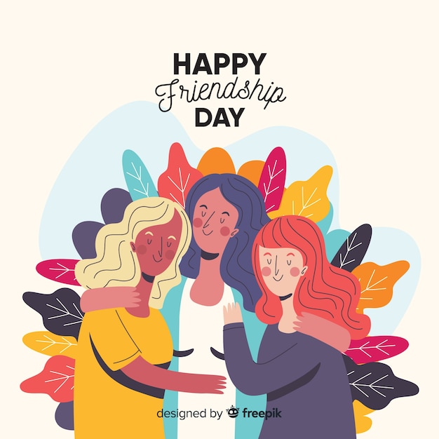 Hand drawn happy friendship day