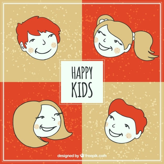 Free vector hand drawn happy kids pack