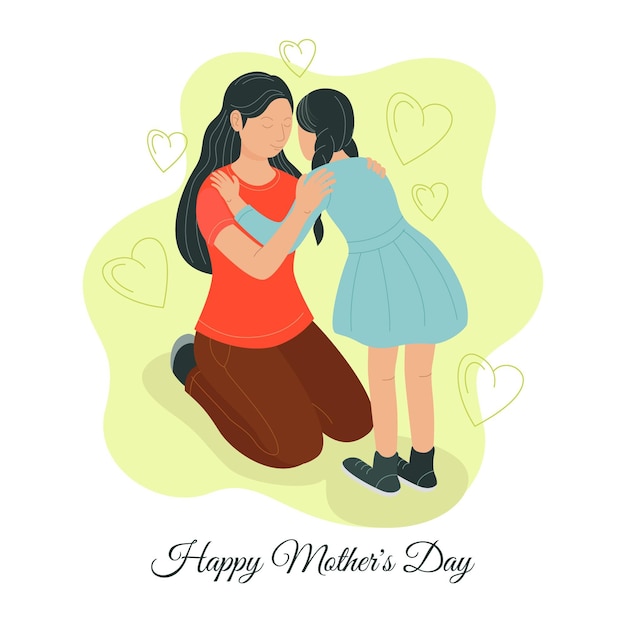 Hand drawn happy mother's day illustration