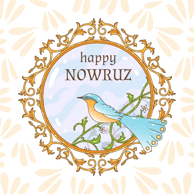 Free Vector hand-drawn happy nowruz day celebration