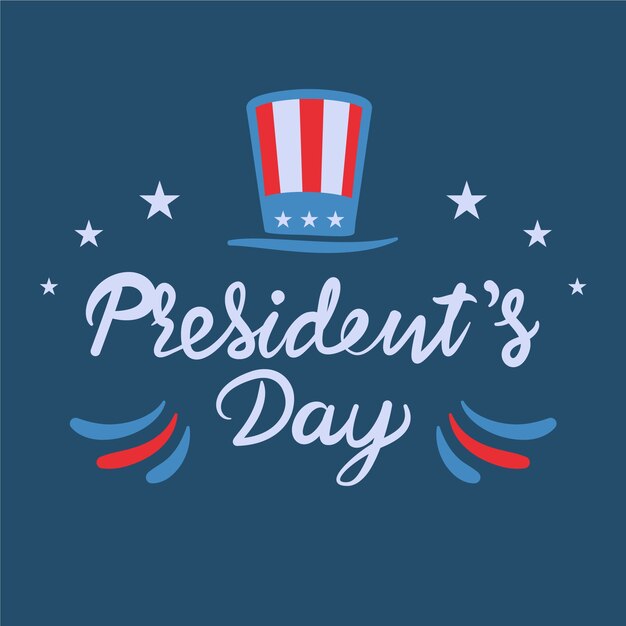 Hand drawn happy presidents' day lettering