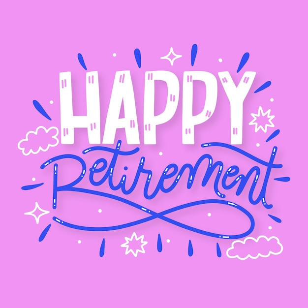 Free Vector hand drawn happy retirement lettering