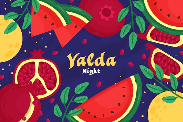 Hand drawn happy yalda background