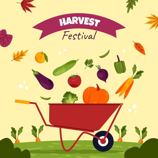 Hand drawn harvest festival illustration