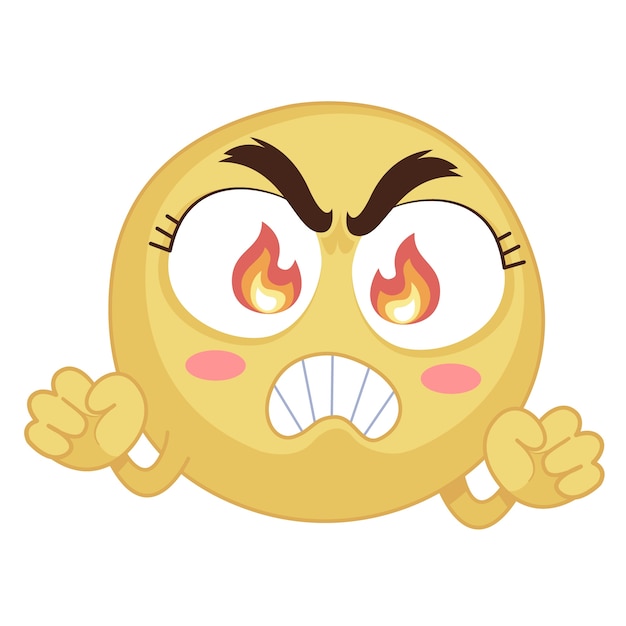 Free vector hand drawn hate emoji illustration