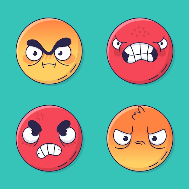 Free vector hand drawn hate emoji illustration