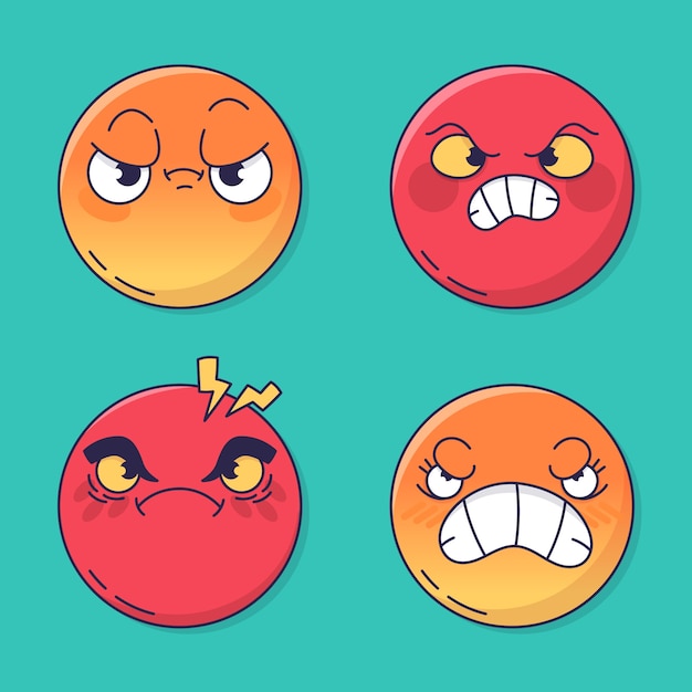 Free vector hand drawn hate emoji illustration