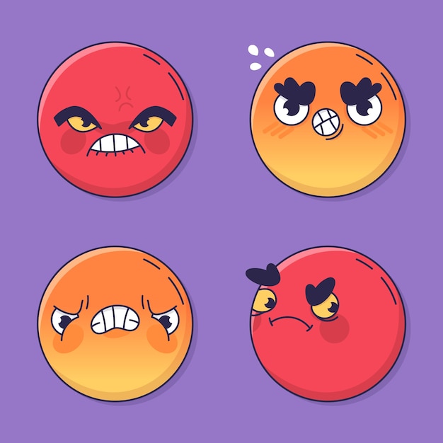 Free vector hand drawn hate emoji illustration