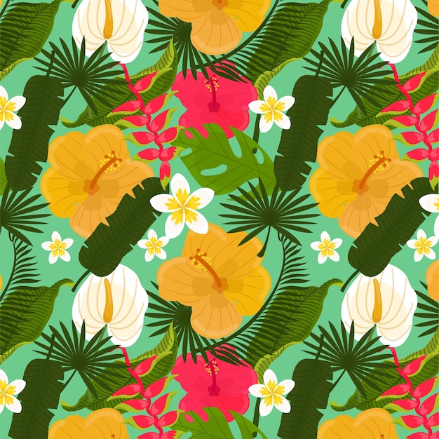 Free Vector hand drawn hawaiian shirt pattern design