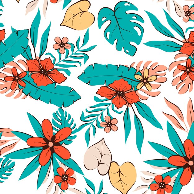 Hand drawn hawaiian shirt pattern design