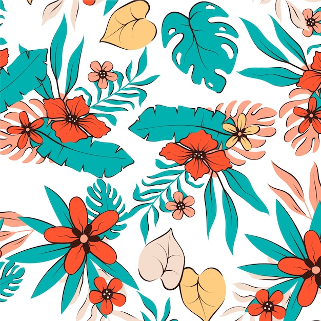 Hand drawn hawaiian shirt pattern design