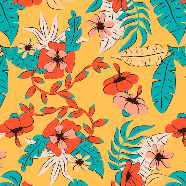 Hand drawn hawaiian shirt pattern design