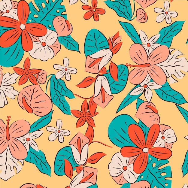 Hand drawn hawaiian shirt pattern design