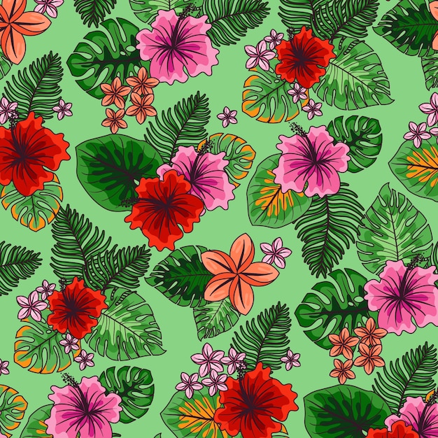 Free vector hand drawn hawaiian shirt pattern design