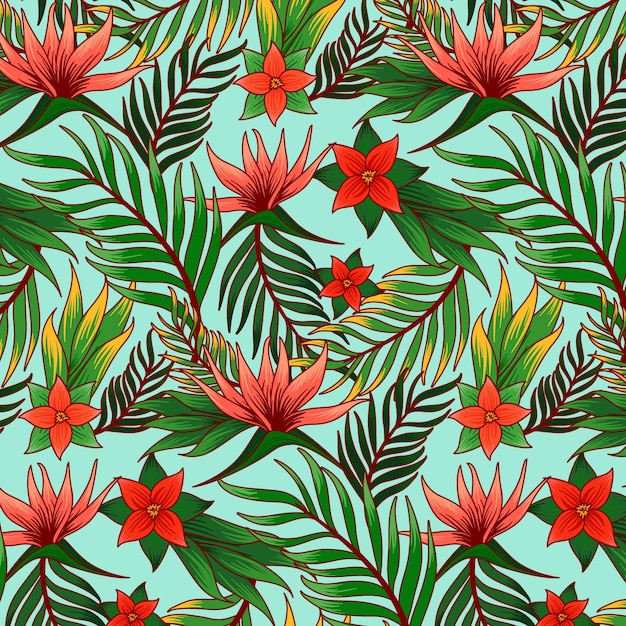 Hand drawn hawaiian shirt pattern design