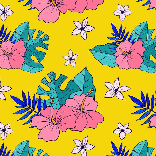 Free vector hand drawn hawaiian shirt pattern illustration