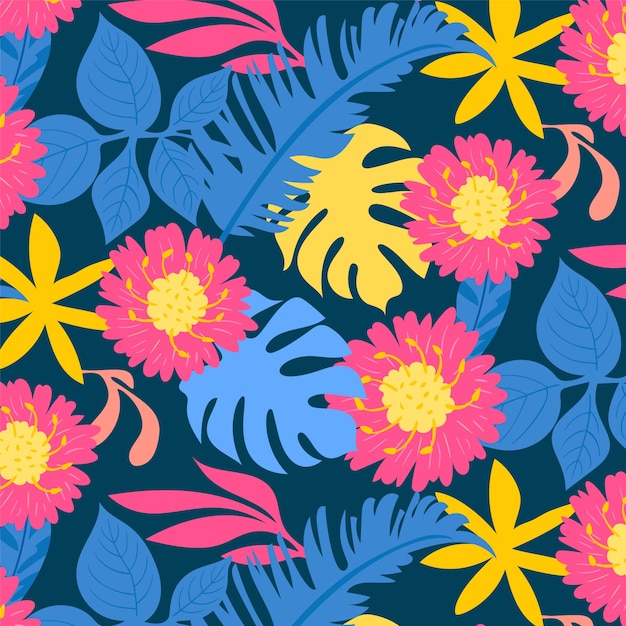 Hand drawn hawaiian shirt pattern illustration