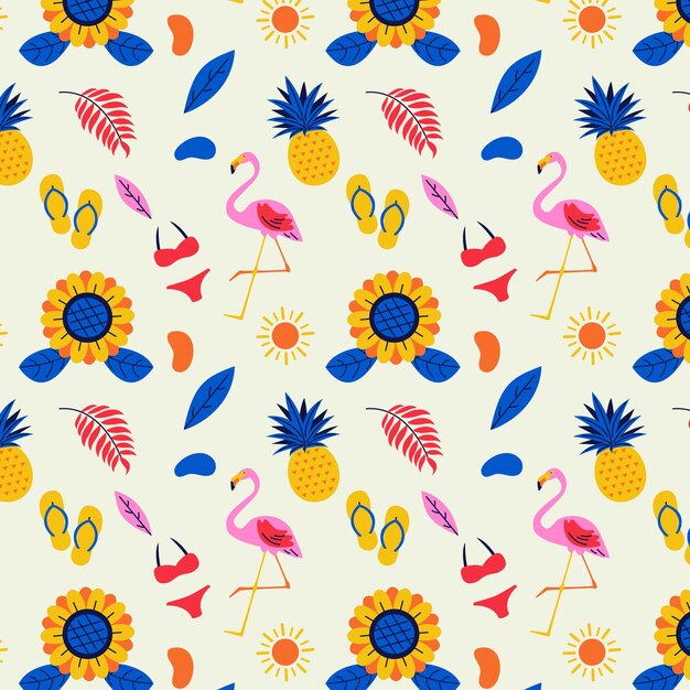 Hand drawn hawaiian shirt pattern illustration