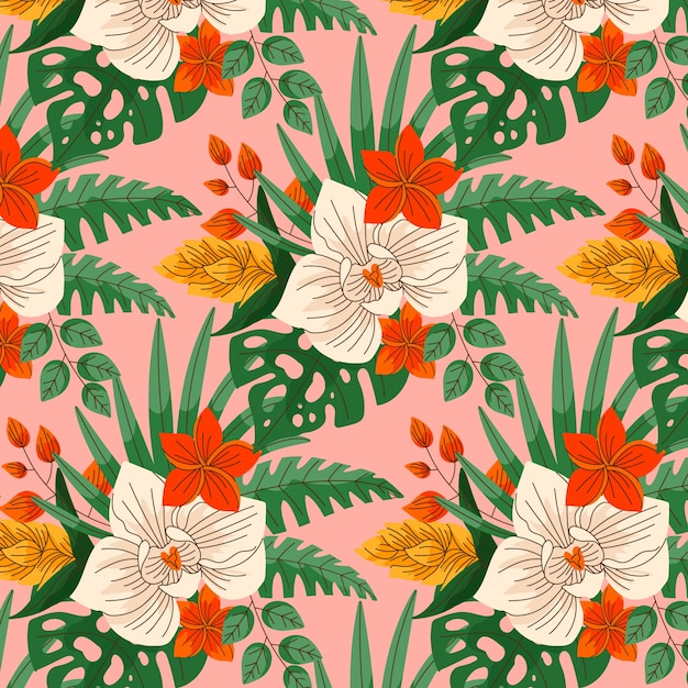 Hand drawn hawaiian shirt pattern illustration