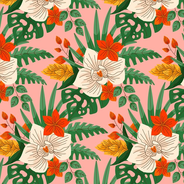 Hand drawn hawaiian shirt pattern illustration