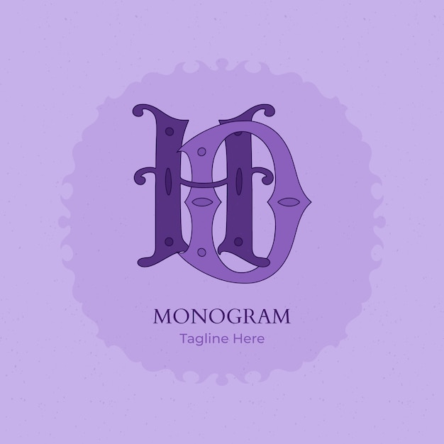 Hand drawn hd monogram logo