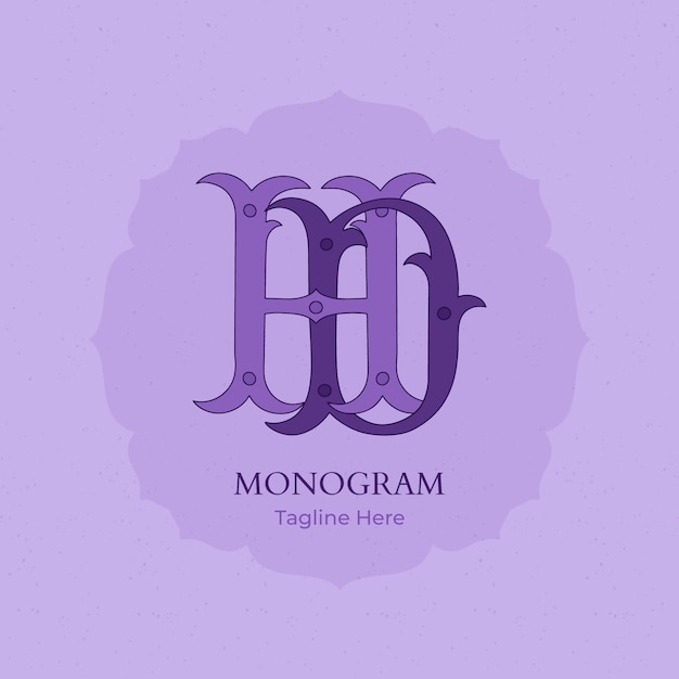 Free Vector hand drawn hd monogram logo