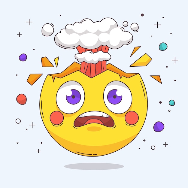 Free vector hand drawn head exploding emoji illustration