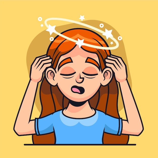 Free Vector hand drawn headache cartoon illustration