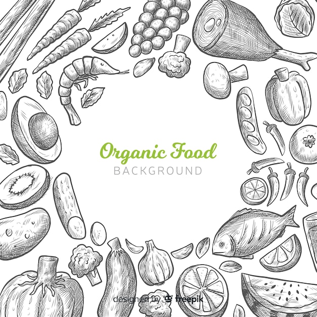 Free Vector hand drawn healthy food background