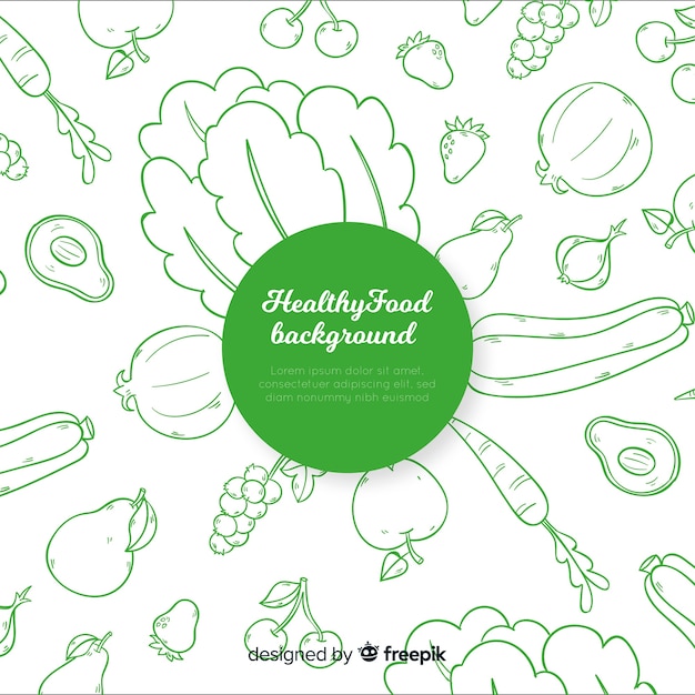 Hand drawn healthy food background