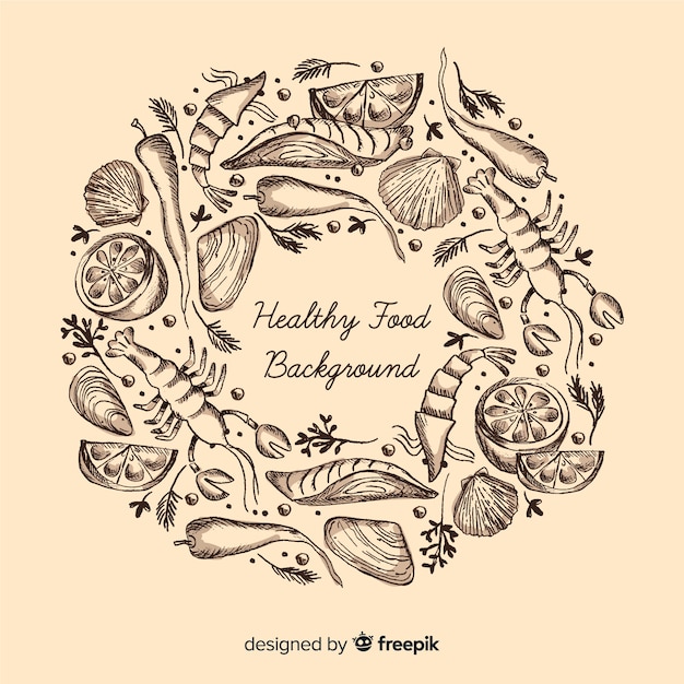 Free Vector hand drawn healthy food background