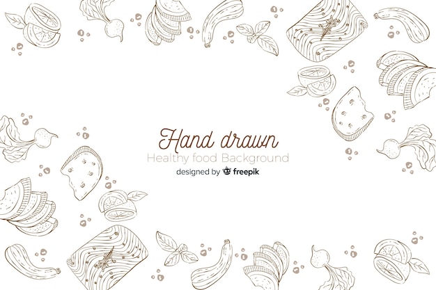 Free Vector hand drawn healthy food background