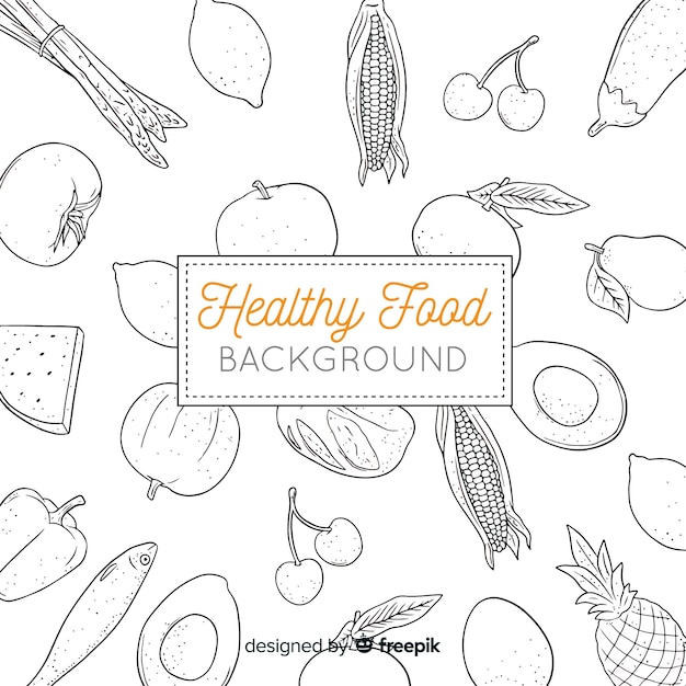 Free Vector hand drawn healthy food background