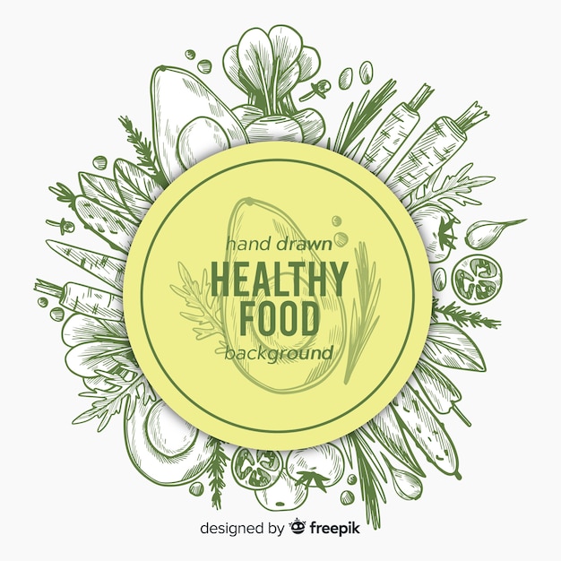 Free Vector hand drawn healthy food background