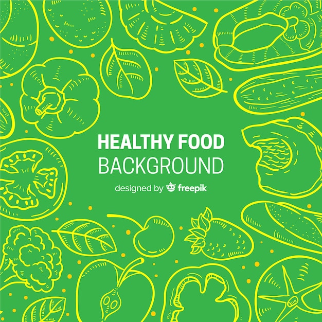 Hand drawn healthy food background