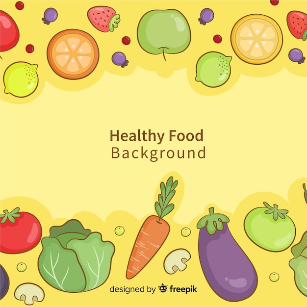 Free Vector hand drawn healthy food background