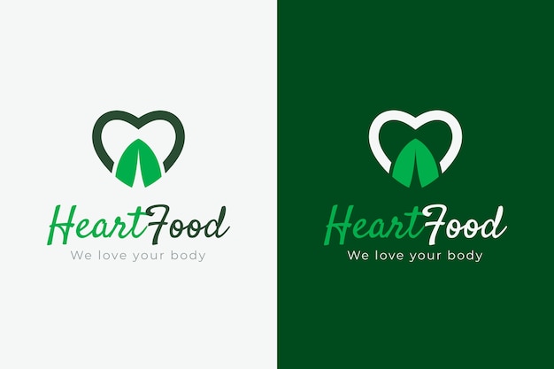 Hand drawn healthy food logo template