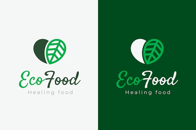 Hand drawn healthy food logo template